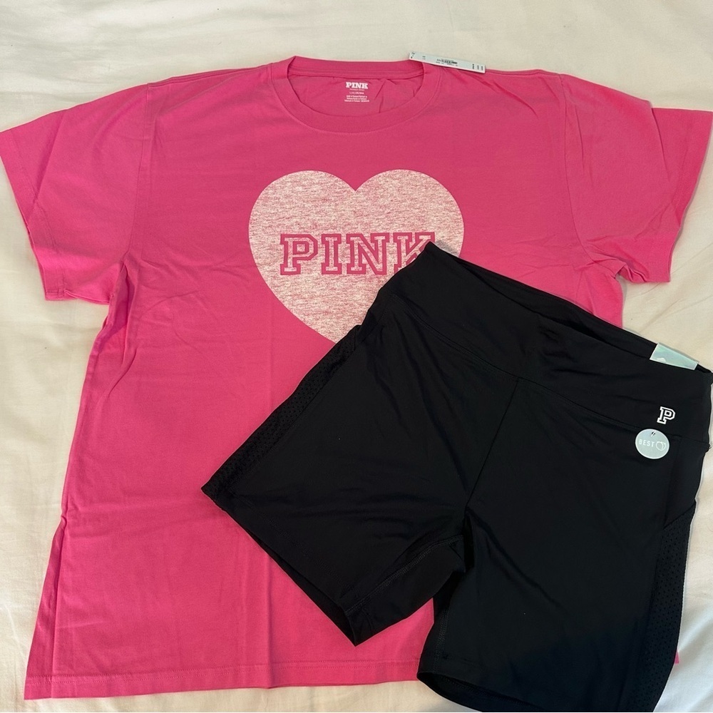 Victoria's Secret PINK shirt and bike short set